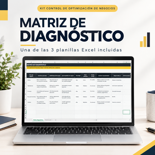 Kit de Diagnóstico y Optimización de Negocios | 3 Planillas Excel